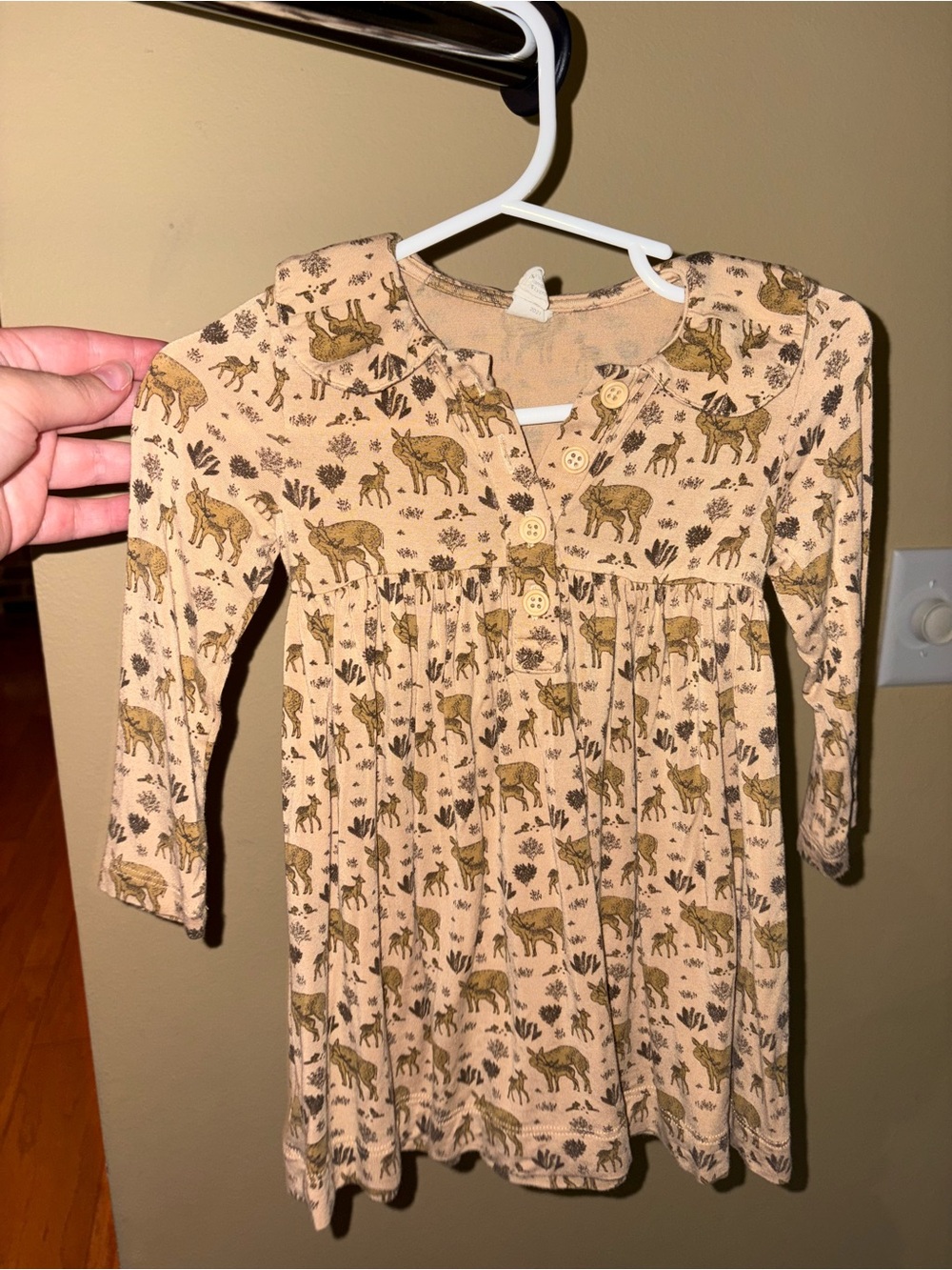 Kate Quinn Deer Printed Bamboo Dress 6-12 mo